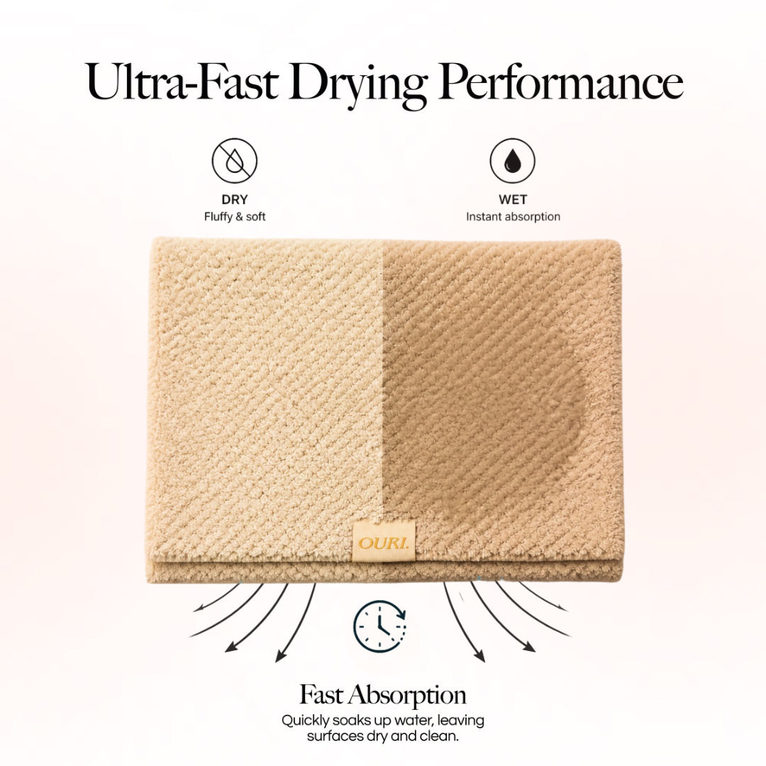 Microfiber Hair Towel Beige