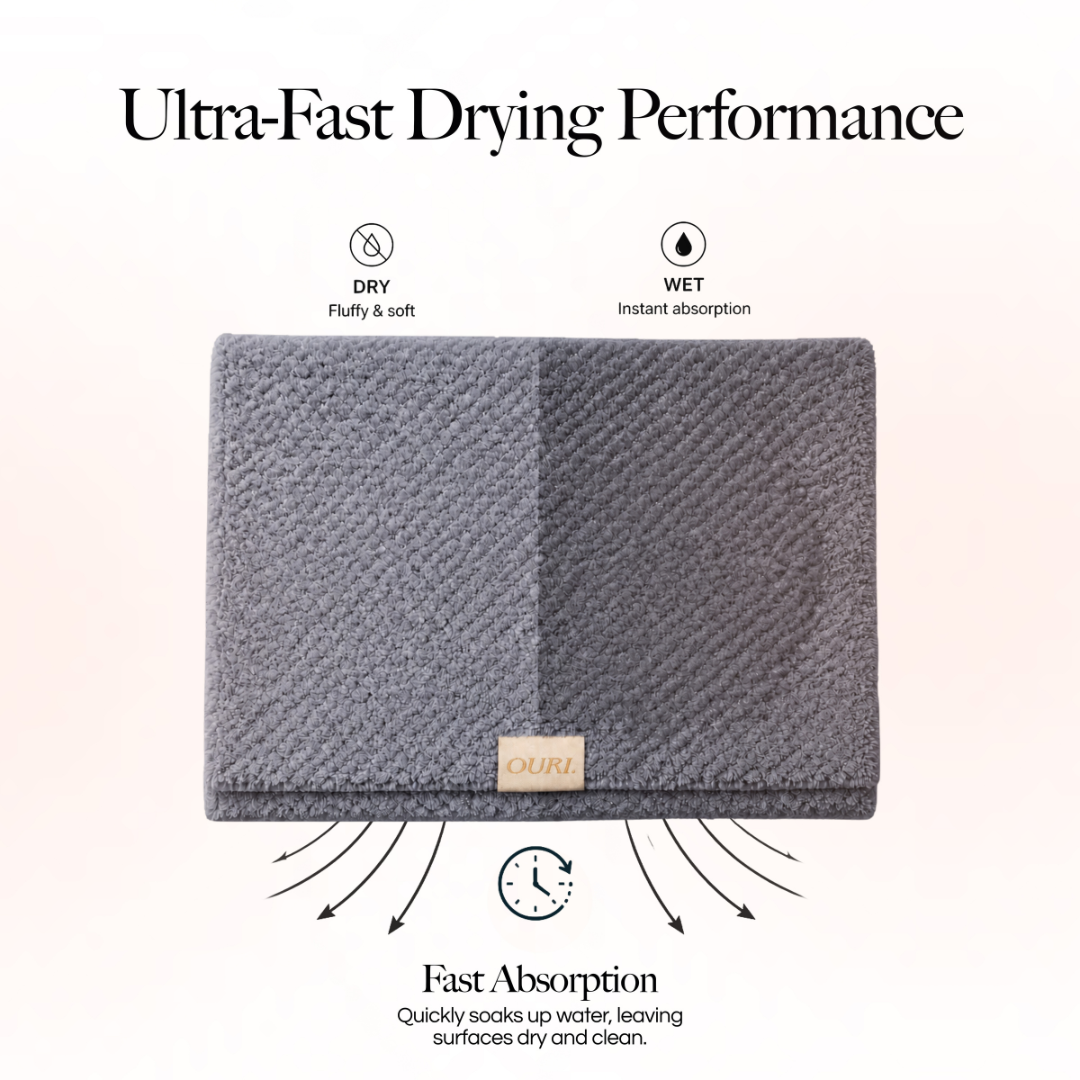 Microfiber Hair Towel Grey