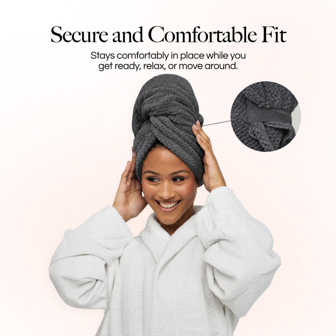 Microfiber Hair Towel Grey