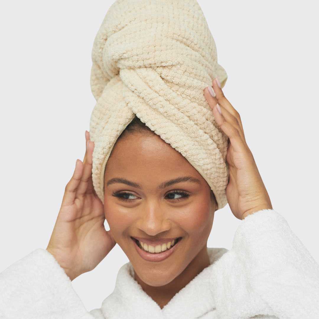Microfiber Hair Towel Beige