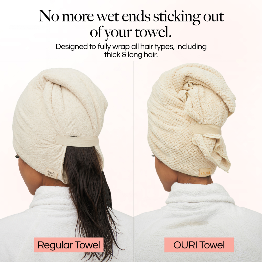 Microfiber Hair Towel Beige