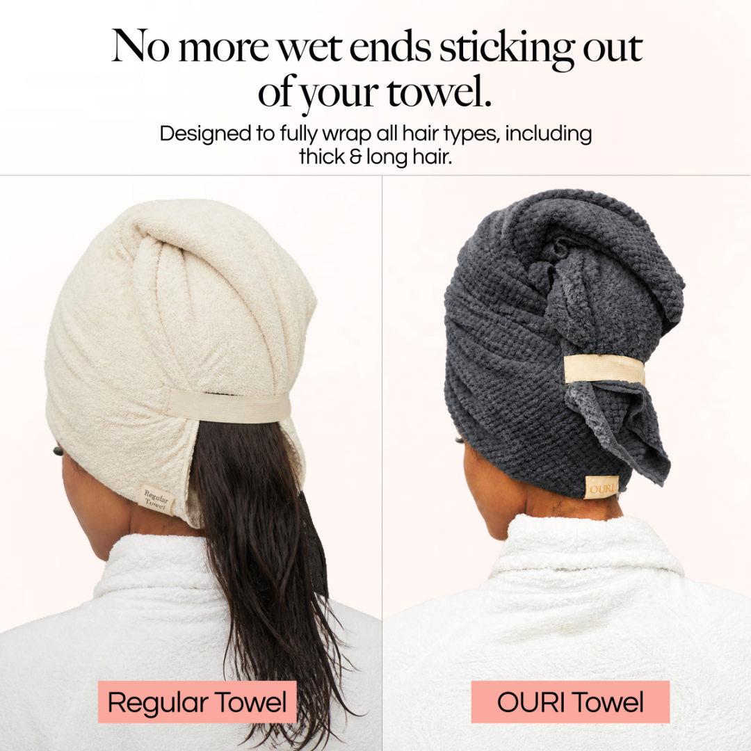 Microfiber Hair Towel Grey