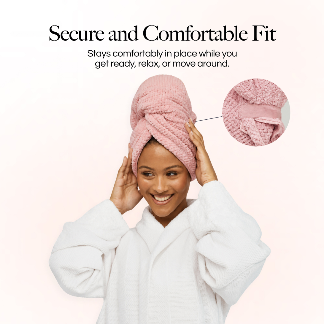 Microfiber Hair Towel Blush Pink